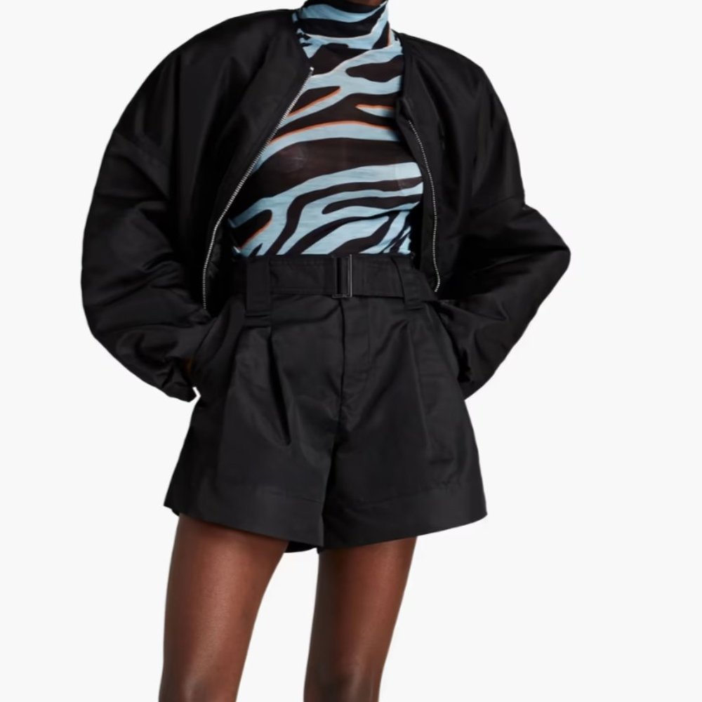 Ganni belted shorts black